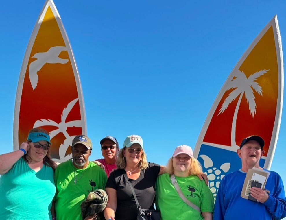 Providers together with two large surfboards